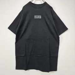 VANS　半袖　Tシャツ　S　シンプル　ワンポイント　ロゴ　ブラック　古着コーデ