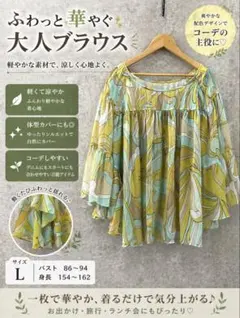 COUP DE CHANCE シアーブラウス フレア袖　美品 38 上品 総柄のサムネイル