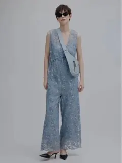 2WAY SILHOUETTE V NECK ROMPERSのサムネイル