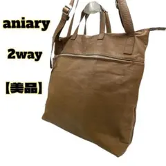 aniary トートバッグ メンズ レディース 大きめ A4 B4 革 2WAY