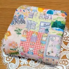 ふわふわガーゼハンカチ⭐️ユキエモン☆アニバーサリーパッチワーク　ピンク大