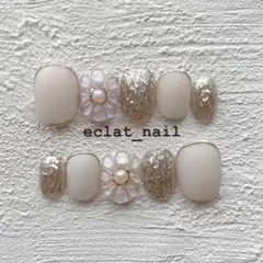 【オーダーネイルチップ】卒業式　入学式　振袖　成人式　ブライダル　お花ネイル