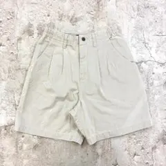 Lee CASUALS　タックショーツ　W26　オフホワイト　無地　古着のサムネイル