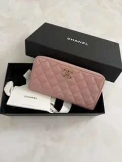 正規品CHANEL マトラッセ ラウンドファスナー 長財布 ピンクのサムネイル