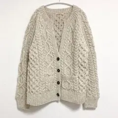 Curensology　ハンドニットアランカーディガン　F　ウール100%