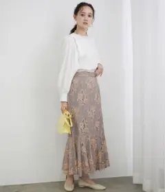 vis 花柄 【WEB限定】レースマーメイドスカート