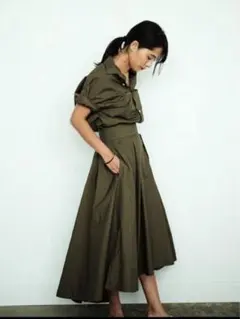 【未使用級】マディソンブルー フレアスカート ベージュ ロング M マキシ丈 スカート MI―MOLLET FLARE SK BACK