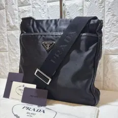 美品✨ プラダ ショルダーバッグ 三角ロゴ ヴィッテロシティ 黒 VA1037