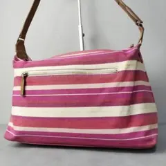 KEITA MARUYAMA ショルダーバッグ キャンバス レザー ボーダー