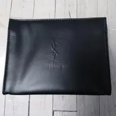 YSL ブラックレザー調ミニポーチ　ノベルティポーチ