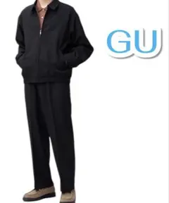 【美品】GU ワイドスラックス(丈標準69.5～73.5cm)ブラック