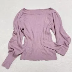 GRL◇スクエアネックニット バルーンスリーブ Y2K 韓国 L（ai33）