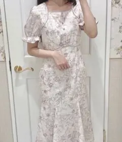 evelyn エブリン 花柄ロングワンピース マーメイドワンピース