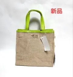 【新品】ROOTOTE トートバッグ ベージュ×ライムグリーンのサムネイル