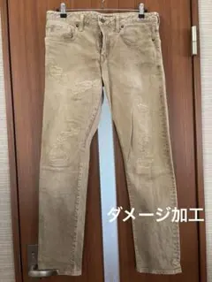 WEST POINT ベージュ ダメージ風　デニム