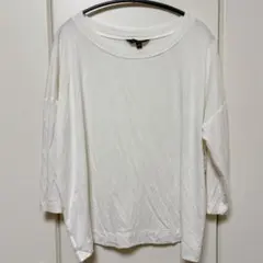 バナナリパブリック　ホワイト【 L 】長袖 Tシャツ　体型カバー　シンプル