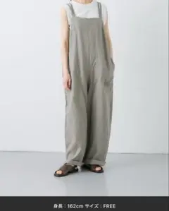 新品　25ss かぐれ　アーバンリサーチ　リネンサロペット　チャコール　麻 新品 25ss かぐれ アーバンリサーチ リネンサロペット