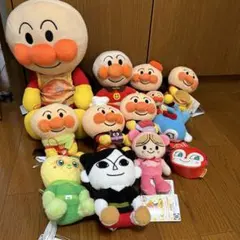 美品！アンパンマンと仲間たちぬいぐるみセット 大・中・小