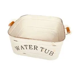 ティアラ　ブリキ缶フラワー缶　アンティークホーロー　WATER TUB ティアラ ブリキ缶フラワー缶 アンティークホーロー WATER TUB - メルカリ