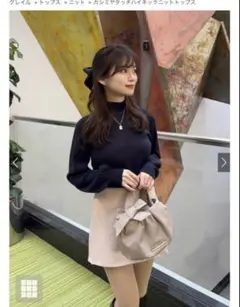 黒 タートルネック ニット 長袖　卒業式　入学式　冠婚葬祭　グレイル　GRL