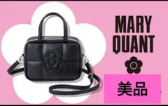 MARY QUANT ショルダーバッグ 黒 2way キルティング レザー