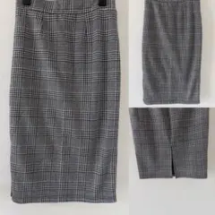 グレンチェックタイトスカート　グレー