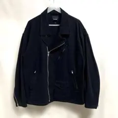 ビームス　ブラックデニム　ライダース　オーバーサイズ　Wライダース　短丈