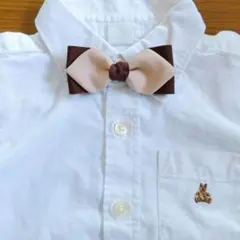 ブラウン×ベージュ　キッズ蝶ネクタイ　子ども用蝶ネクタイ❁
