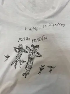 ホワイト 落書き Tシャツ　101匹わんちゃん　70s