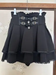 LIZLISA 2連リボンベルトスカパン ブラック
