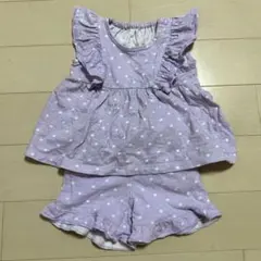 GU 水玉模様のフリル付き　ベビー服セット　80