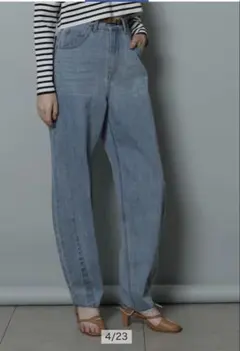 CADUNE カーヴィーデニム　ライトブルー　38