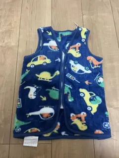 フリーススリーパー 恐竜と車柄 80くらい