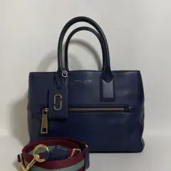 2603-249｜マークジェイコブス 2WAYハンドバッグ レザー ネイビー