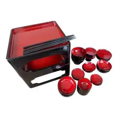 赤い漆器 お食い初め 食器2セット 大正末から昭和初期の時代