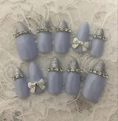 ネイルチップ量産型地雷韓国フレンチガーリー天使界隈平成女児リボンワンホン