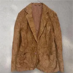 ブラウン コーデュロイ テーラードジャケットシングル パッチポケット