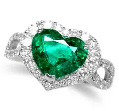 天然エメラルド1.059ct/メレダイヤ0.65ct取巻きリング - メルカリ
