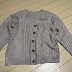 ケーブル編み 長袖カーディガン