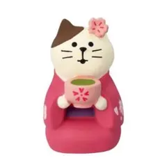 新品未使用 デコレ コンコンブル 京抹茶猫 ねこ 置物 インテリア かわいい