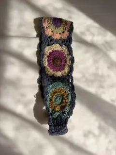 かぎ針編み 花柄 ヘアバンド