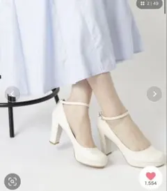ESPERANZA ブライダルシューズ　ホワイト　9.5㎝ヒール　22㎝のサムネイル