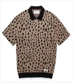 最終値下げ WACKO MARIA ワコマリア レオパードジャカードポロシャツ WACKO MARIA/LEOPARD JACQUARD KNIT POLO SHIRT（WHITE）［レオパード