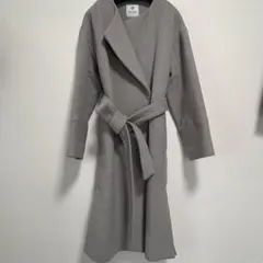 ノーカラーガウンコート