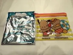 スシロー　はぴだんぶいコラボ限定 ファスナーポーチ　ポチャッコ アヒルのペックル