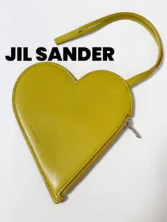 【美品！】JIL SANDER ジル サンダー ハート ポーチ チャーム 黄緑