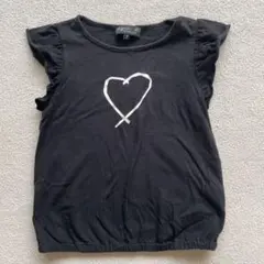 agnis b. ENFANT アニエスベー黒Tシャツ ハートプリント