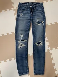 アメリカンイーグル ダメージデニム スキニー