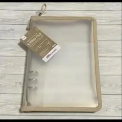 新品 6 リング用ファイル ベージュ A5 ダイソー シール帳