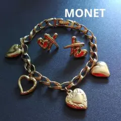 MONET ブレスレット ピアス セット ゴールドカラー ハートのサムネイル